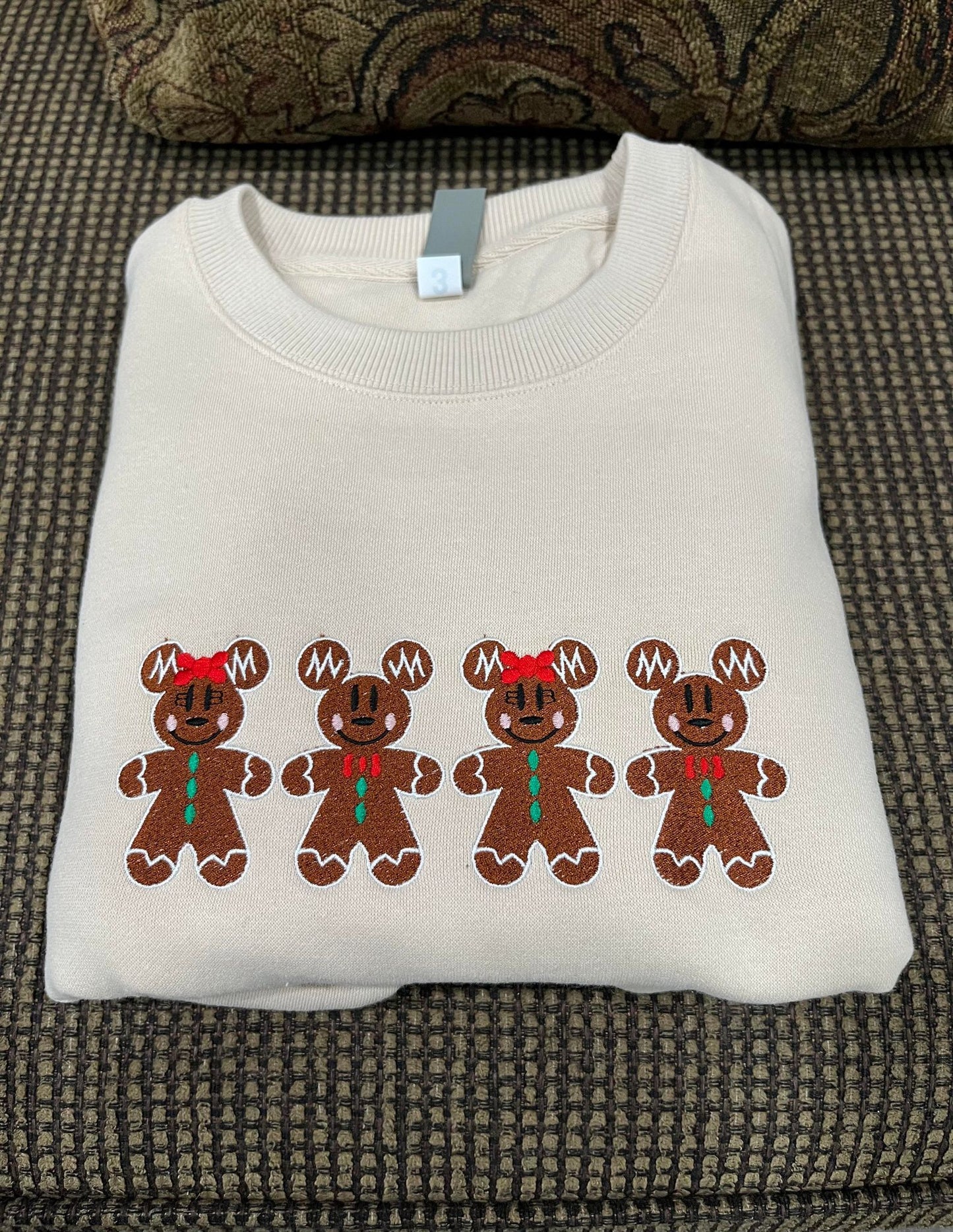 BEIGE GINGERBREAD CREWNECK SWEATSHIRT - UNISEX