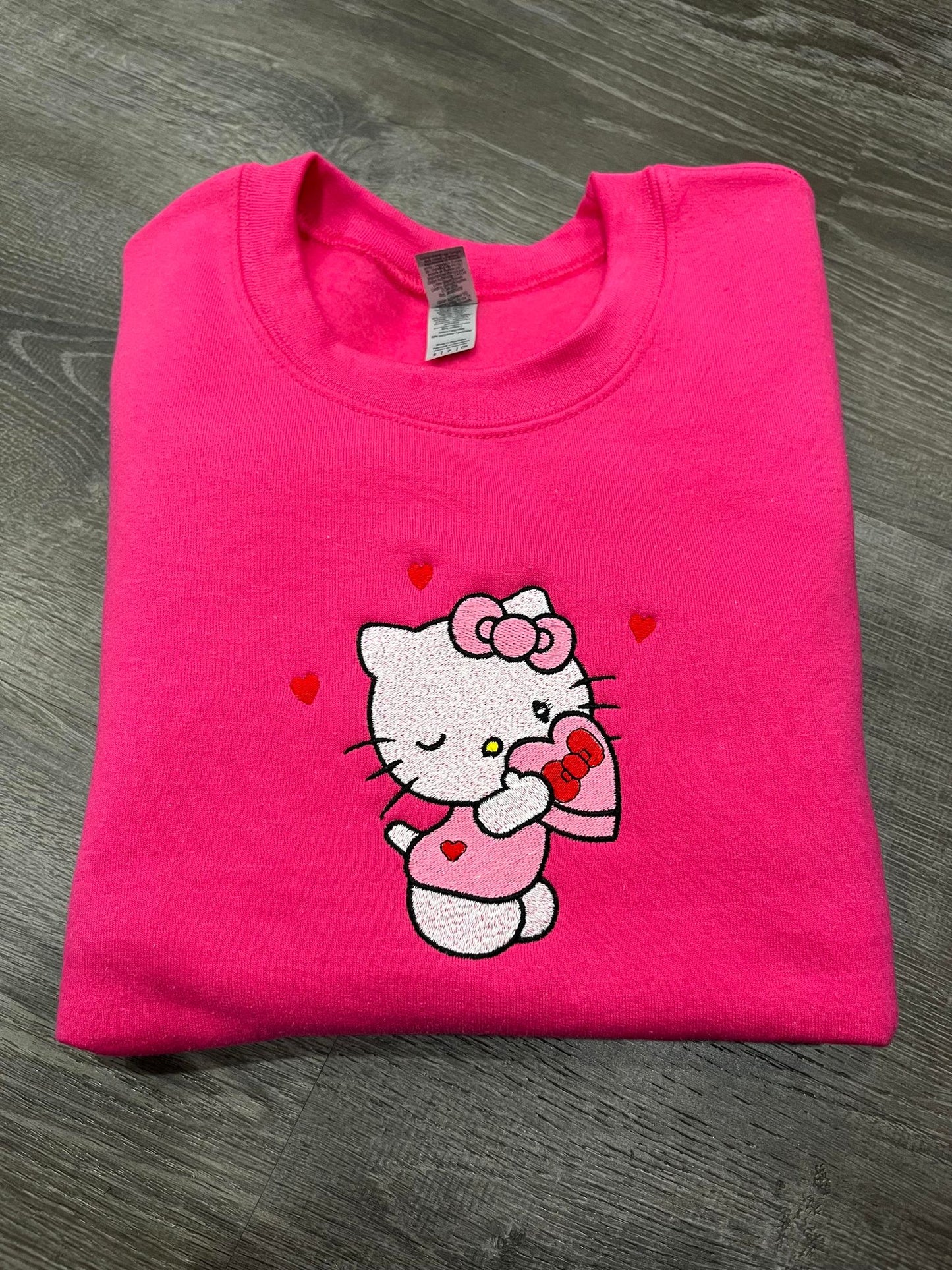 HELLO VALENTINES HOT PINK CREWNECK SWEATSHIRT