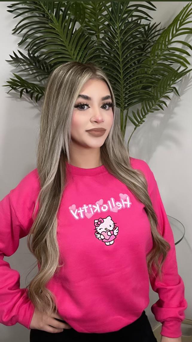 HELLO ANGEL - HOT PINK CREWNECK SWEATSHIRT - UNISEX