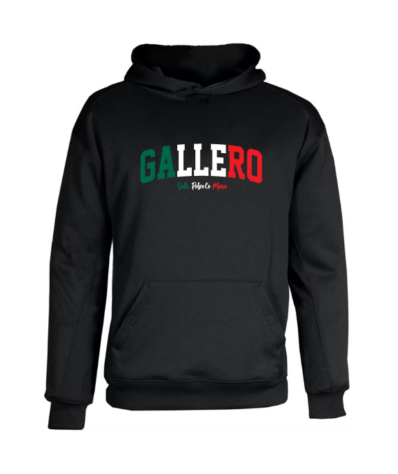 GALLERO EMBROIDERED - BLACK - UNISEX HOODIE