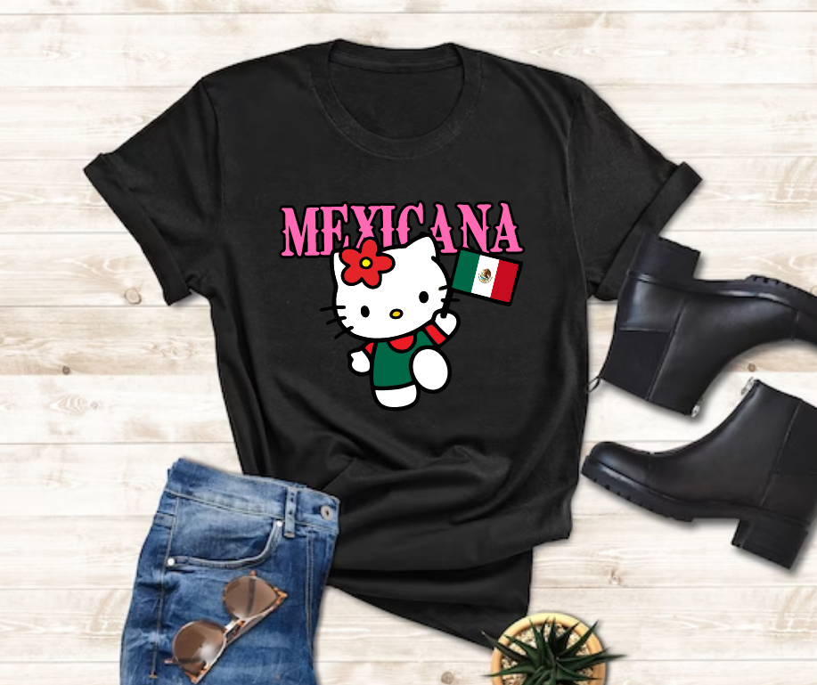 HELLO - MEXICANA - BLACK UNISEX T-SHIRT