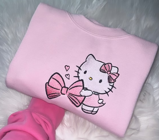 HELLO BOW - EMBROIDERY CREWNECK SWEATSHIRT