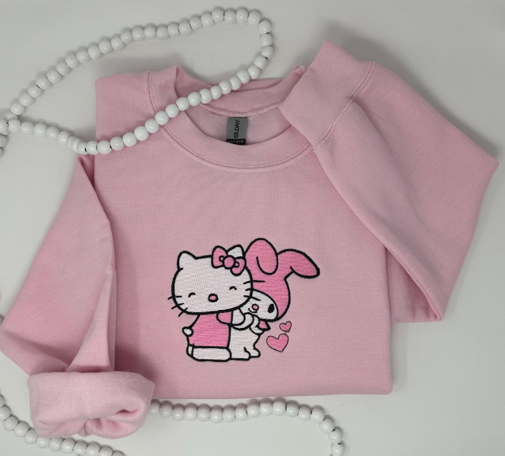 HELLO MELODY - EMBROIDERED CREWNECK