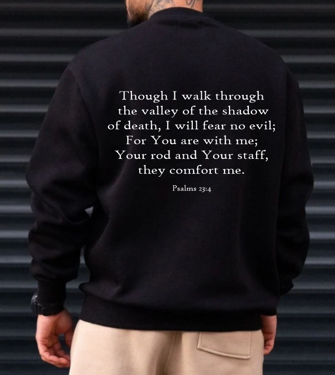 JESUS IS KING BLACK CREWNECK SWEATSHIRT - FRONT AND BACK