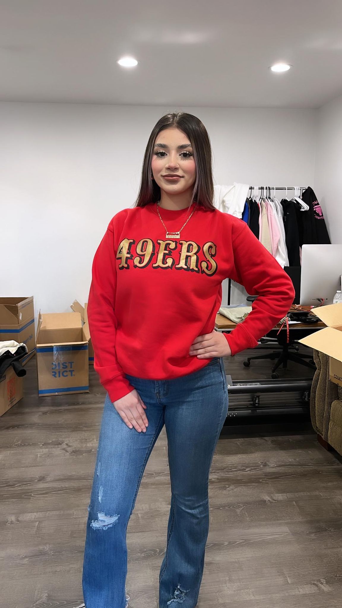 NINERS RED CREWNECK SWEATSHIRT - UNISEX