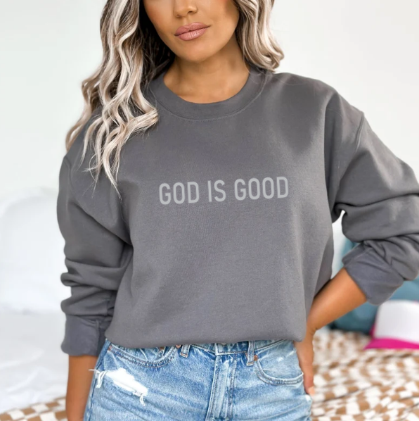 GOD IS GOOD - EMBROIDERY CREWNECK SWEATER - UNISEX