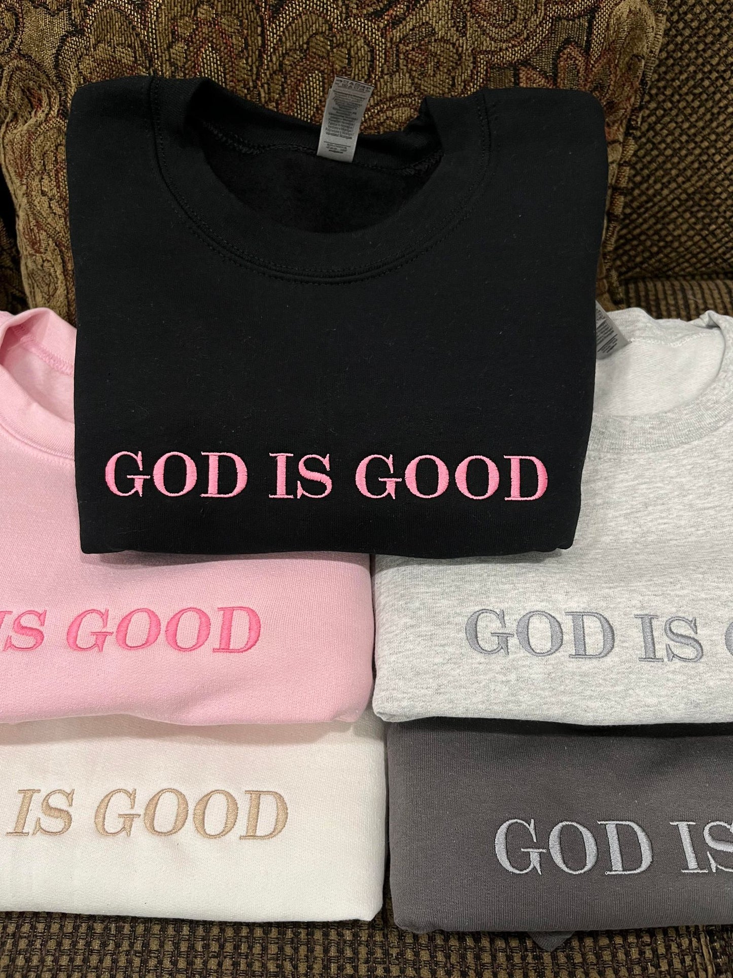 GOD IS GOOD - EMBROIDERY CREWNECK SWEATER - UNISEX