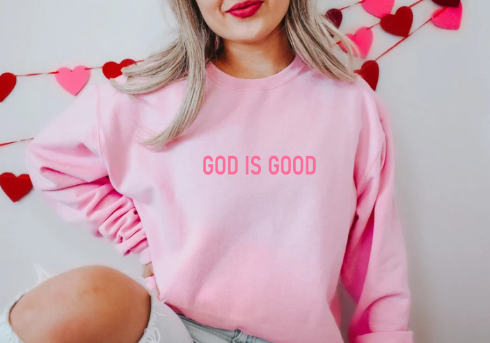 GOD IS GOOD - EMBROIDERY CREWNECK SWEATER - UNISEX